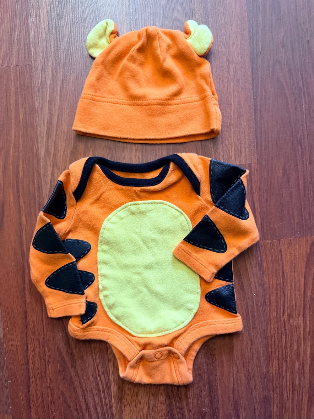 Disney Orange & Yellow Dino Bodysuit with Hat